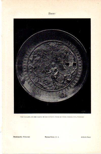 LAMINA V42160: Plato que representa al mes de Enero, Galeria Pitti