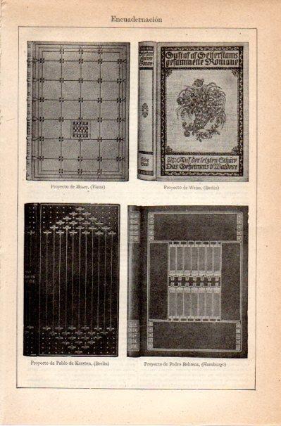 LAMINA V42156: Proyectos de encuadernacion de Moser, Weiss, Kersten y Behrens