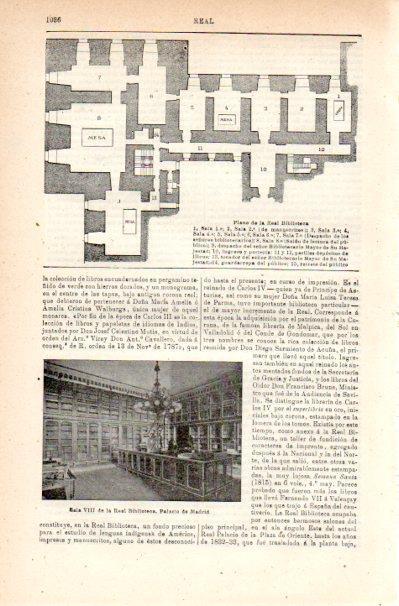LAMINA V42268: Plano y Sala VIII de la Real Biblioteca