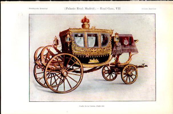 LAMINA V42271: Coche de la Corona siglo XIX, Palacio Real Madrid