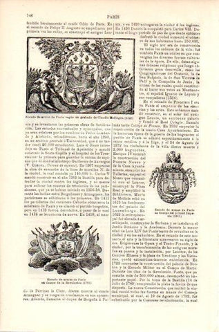 LAMINA V42330: Escudos de Armas de Paris