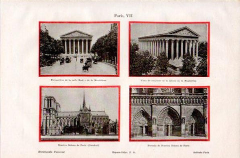 LAMINA V42329: Vistas varias de Paris