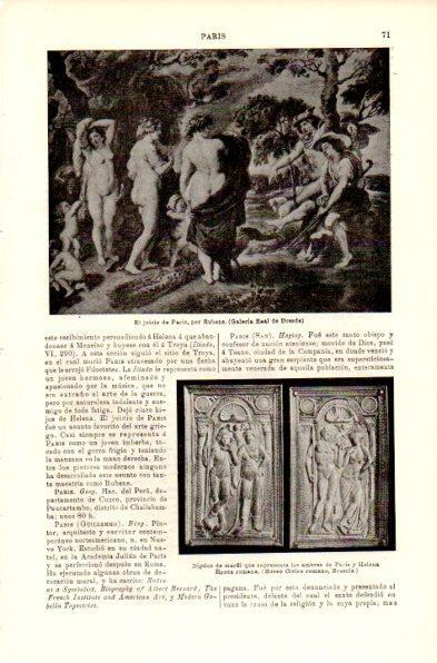 LAMINA V42302: El juicio de Paris por Rubens