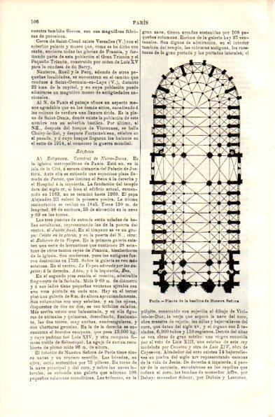 LAMINA V42311: Planta de la basilica de Nuestra Señora en Paris