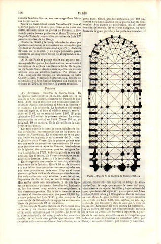 LAMINA V42311: Planta de la basilica de Nuestra Señora en Paris