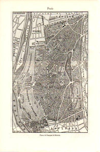 LAMINA V42306: Plano del bosque de Bolonia, Paris