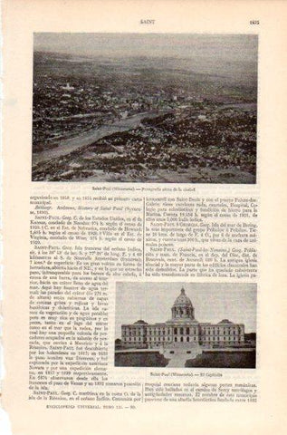 LAMINA V41976: Fotografia aerea y El Capitolio de Saint-Paul, Minnesota