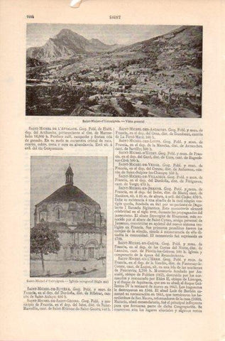 LAMINA V41971: Vista e iglesia de Saint-Michel-d'Entraigues