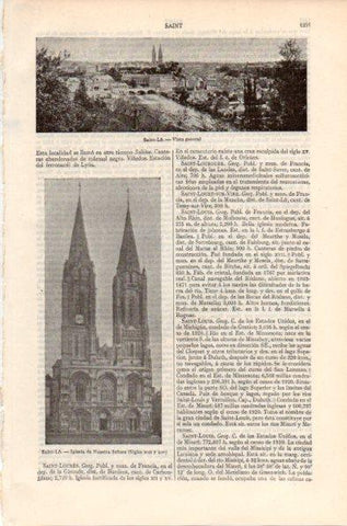 LAMINA V41963: Vista e iglesia de Nuestra Señora en Saint-Lo