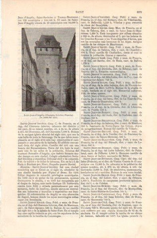 LAMINA V41959: Torre del reloj en Saint-Jean-d'Angely, Charenta Inferior