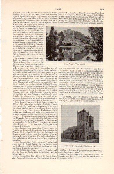LAMINA V41952: Vista parcial y Catedral en Saint-Flour