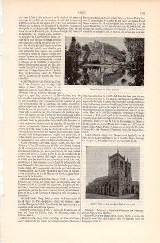 LAMINA V41952: Vista parcial y Catedral en Saint-Flour