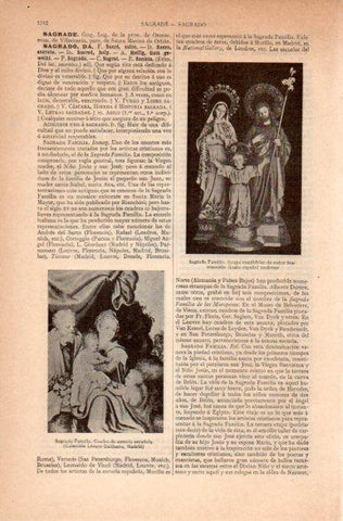 LAMINA V41917: Sagrada Familia cuadro de escuela española