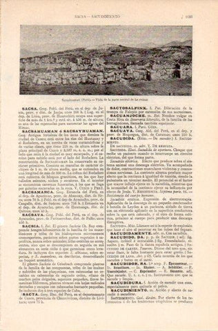 LAMINA V41915: Vista de las ruinas de Sacsahuaman, Peru