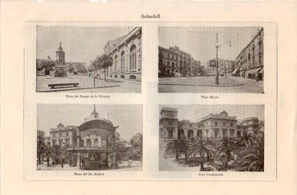 LAMINA V41913: Vistas varias de Sabadell, Barcelona