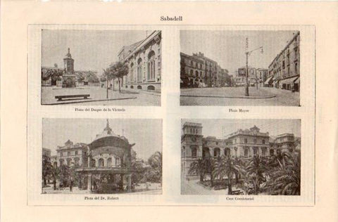 LAMINA V41913: Vistas varias de Sabadell, Barcelona