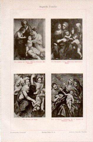 LAMINA V41918: Sagrada Familia obras varias por del Sarto, B. Luini, P. del Vaga y el Greco