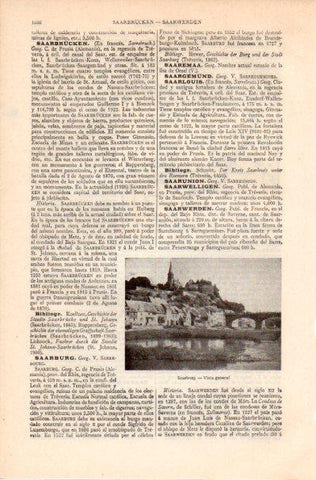 LAMINA V41900: Vista general de Saarburg, Alemania