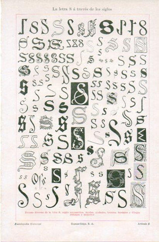 LAMINA V41895: La letra S a traves de los siglos