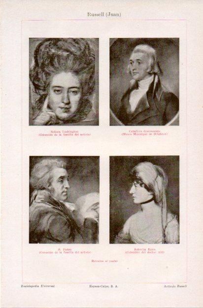 LAMINA V41894: Retratos al pastel por J. Russell