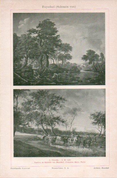 LAMINA V41893: Floresta y El vado por Salomon van Ruysdael