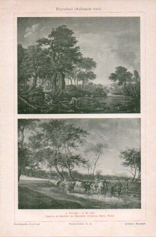 LAMINA V41893: Floresta y El vado por Salomon van Ruysdael