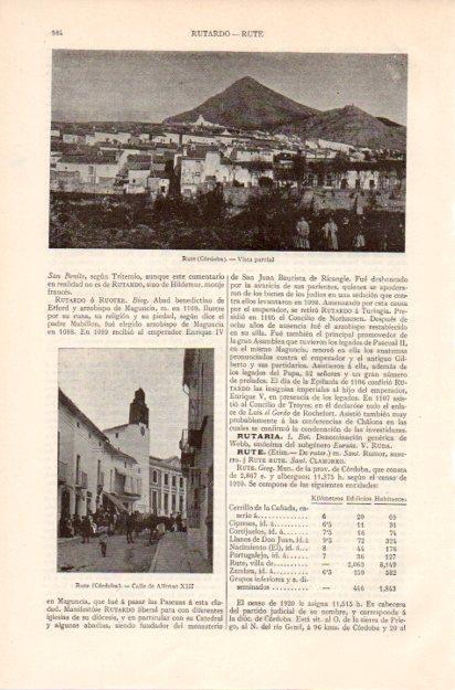 LAMINA V41891: Vista parcial y Calle de Alfonso XIII en Rute, Cordoba