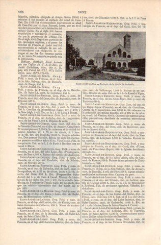 LAMINA V41937: Iglesia de la abadia de Saint-Andre-de-Bas