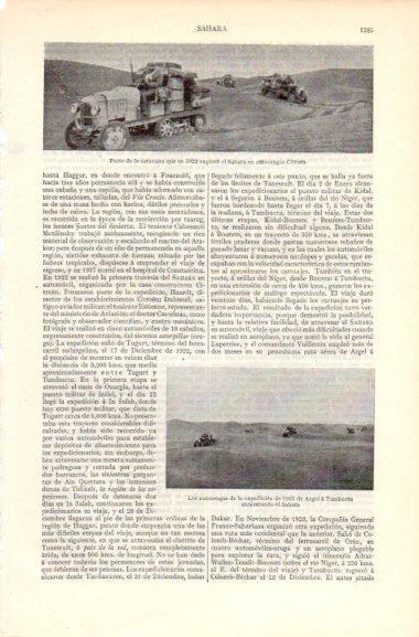 LAMINA V41931: Caravana de autoorugas Citroen que exploro el Sahara en 1922