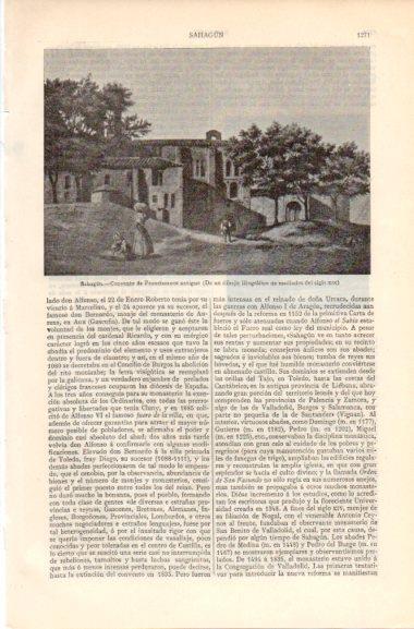 LAMINA V41928: Convento de Franciscanos antiguo en Sahagun dibujo siglo XIX