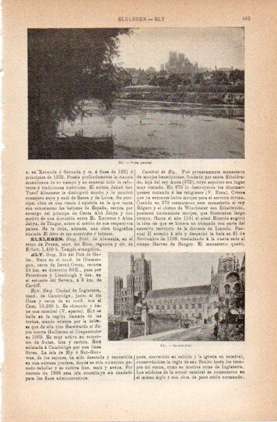 LAMINA V42108: Vista parcial y Catedral de Ely