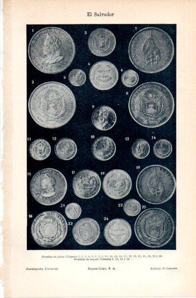 LAMINA V42105: Monedas de El Salvador