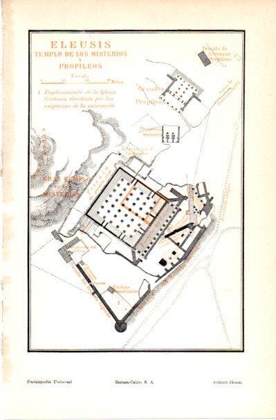 LAMINA V42089: Plano Eleusis Templo de los Misterios y Propileos