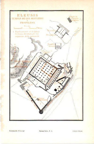 LAMINA V42089: Plano Eleusis Templo de los Misterios y Propileos