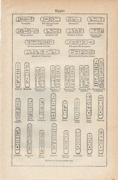 LAMINA V42028: Cartelas de los reyes de Egipto
