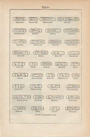 LAMINA V42027: Cartelas de los reyes de Egipto