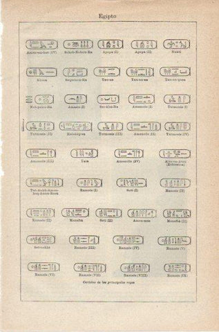 LAMINA V42024: Cartelas de los reyes de Egipto 