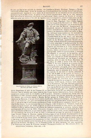 LAMINA V42073: Juan Sebastian de Elcano estatua por Bellver