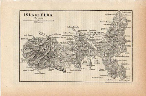 LAMINA V42067: Mapa de la Isla de Elba