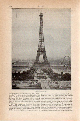 LAMINA V42058: La torre Eiffel en 1900