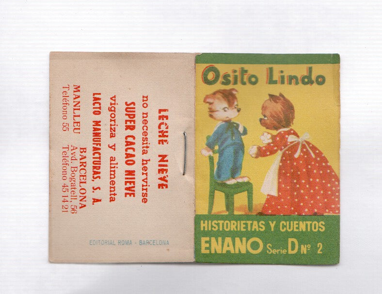 Minicuento: Historietas y Cuentos Enano serie D numero 02: Osito lindo