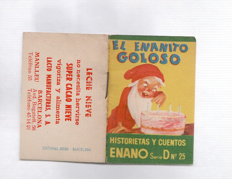 Minicuento: Historietas y Cuentos Enano serie D numero 25: El enanito goloso