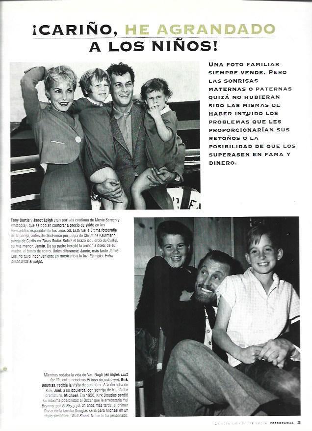 LAMINA 37192: Tony Curtis y Kirk Douglas con sus familias