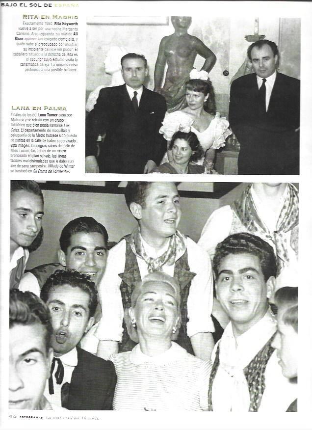 LAMINA 37210: Rita Hayworth en Madrid y Lana Turner en Palma