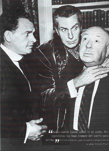 LAMINA 37271: Vicent Price con Alfred Hitchcock