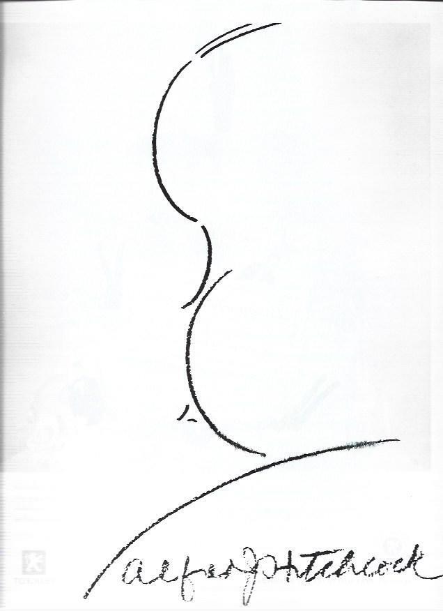 LAMINA 37276: Dibujo de la silueta de Alfred Hitchcock