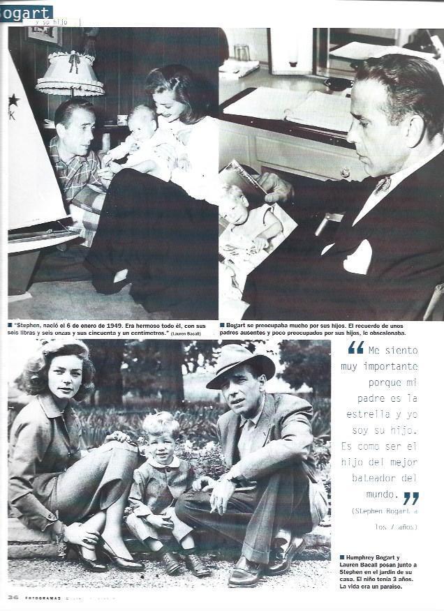 LAMINA 37292: Lauren Bacall y Humpphrey Bogart en familia