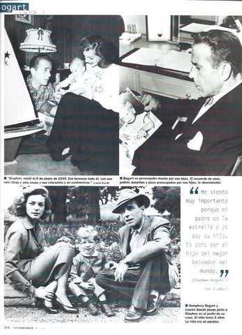 LAMINA 37292: Lauren Bacall y Humpphrey Bogart en familia