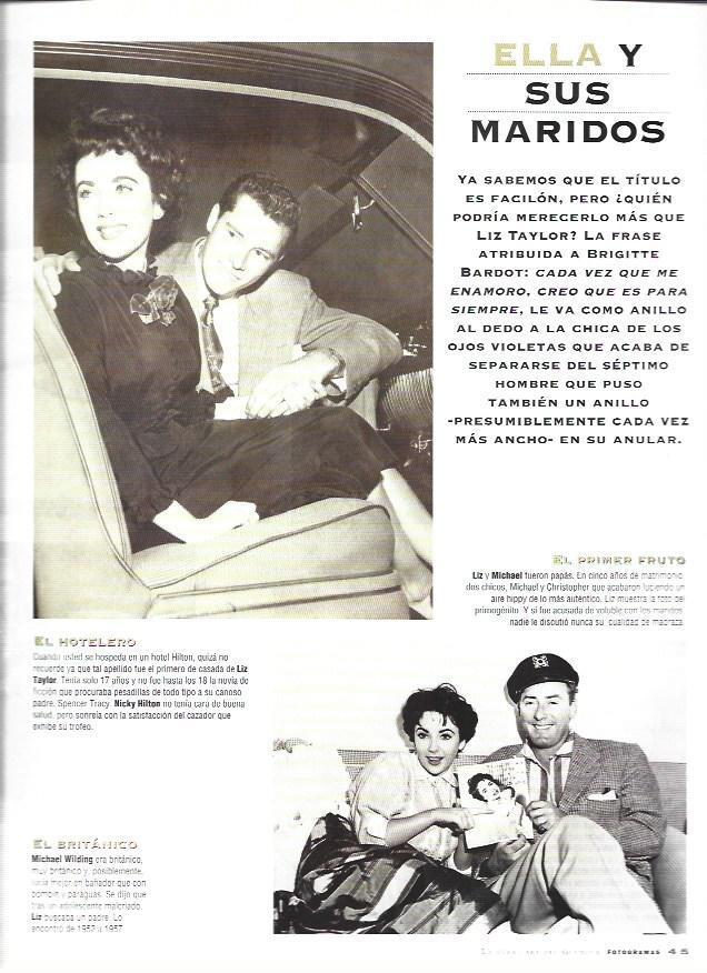 LAMINA 37213: Liz Taylor con dos de sus maridos