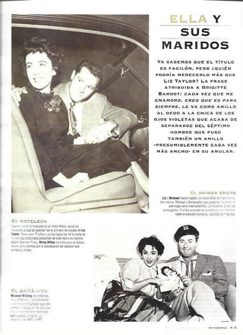 LAMINA 37213: Liz Taylor con dos de sus maridos